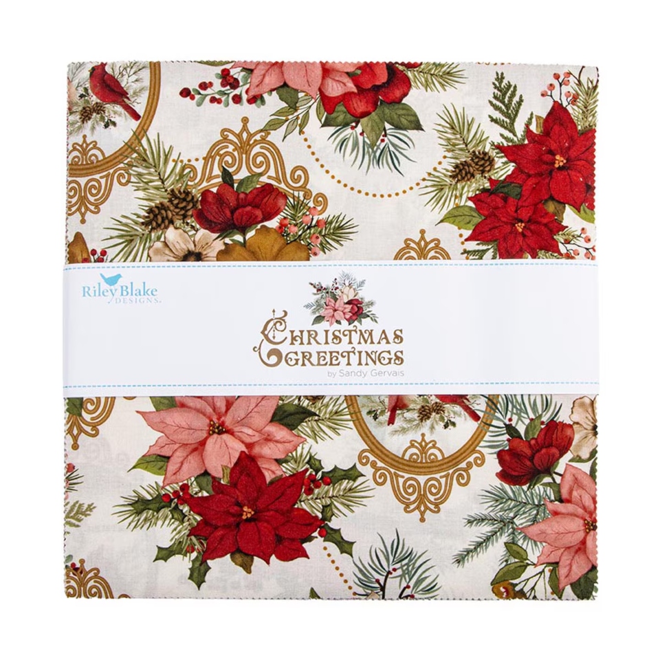 Christmas Greetings 10" stacker By Riley Blake