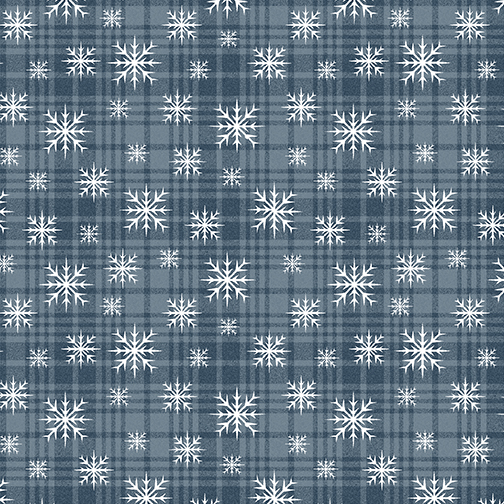 Wooly Snowflake Plaid    Denim