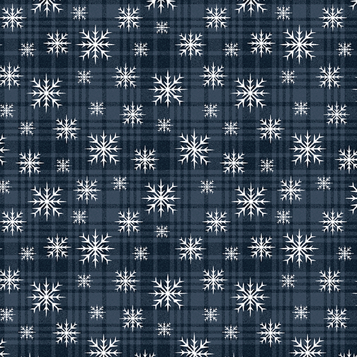 Wooly Snowflake Plaid    Midnight