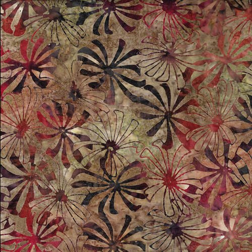 Murano Batik   Lt Brown    Pinwheel Floral