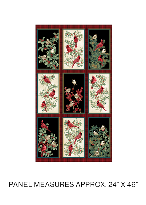 Winter Elegance Bird Panel    Multi 