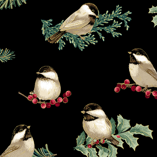 Winter Elegance    Winter Chickadees    Black