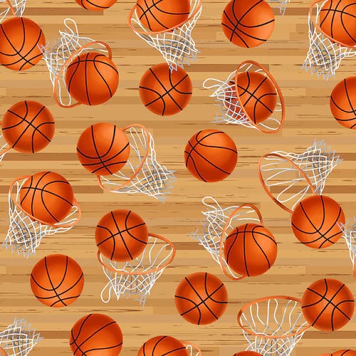 Love of The Game   Tan Hoops with Basketballs