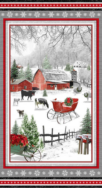 Holiday Homestead  Farm Scene Panel