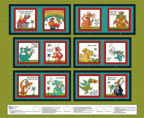 Whirly -Gig Dragon Book Panel  36" x 42"