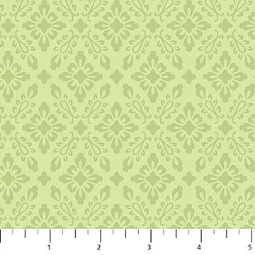 Orchids In Bloom  Mini Damask Green