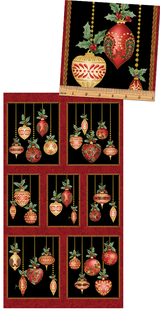 Festive Ornaments Panel Black