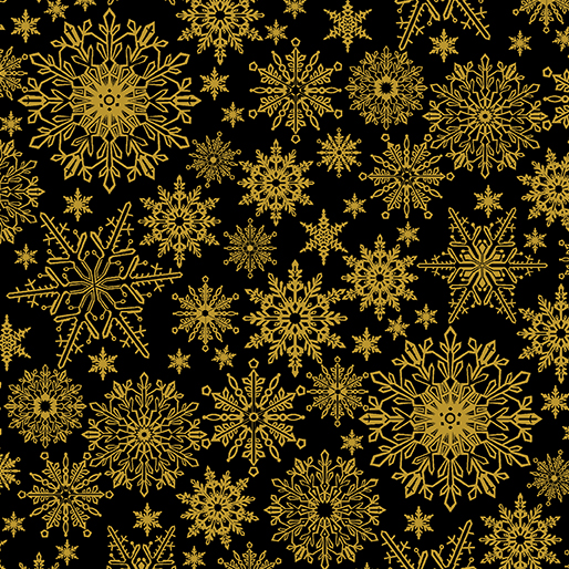 Metallic Snowflake Black