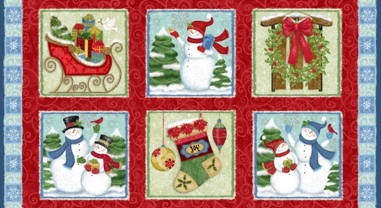 Winter Joy Panel Boxes-Red