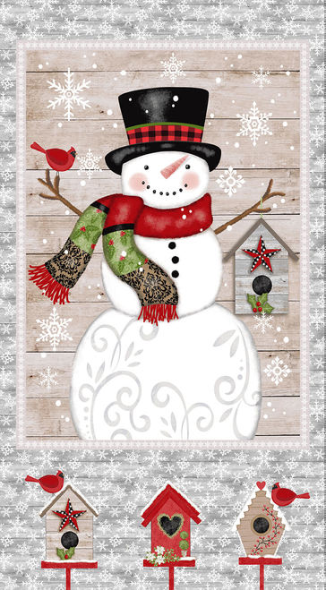 Snow Place Like Home 24 X 44 Gray Snowman Panel