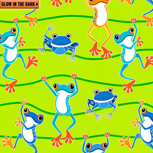 Toadally Cool - Royal Say Ribbit Glow in the Dark Fabric - 233645