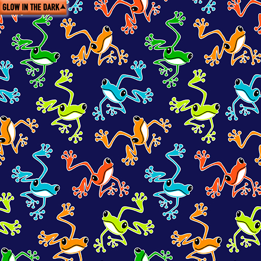 Toadally Cool - Royal Say Ribbit Glow in the Dark Fabric - 233645