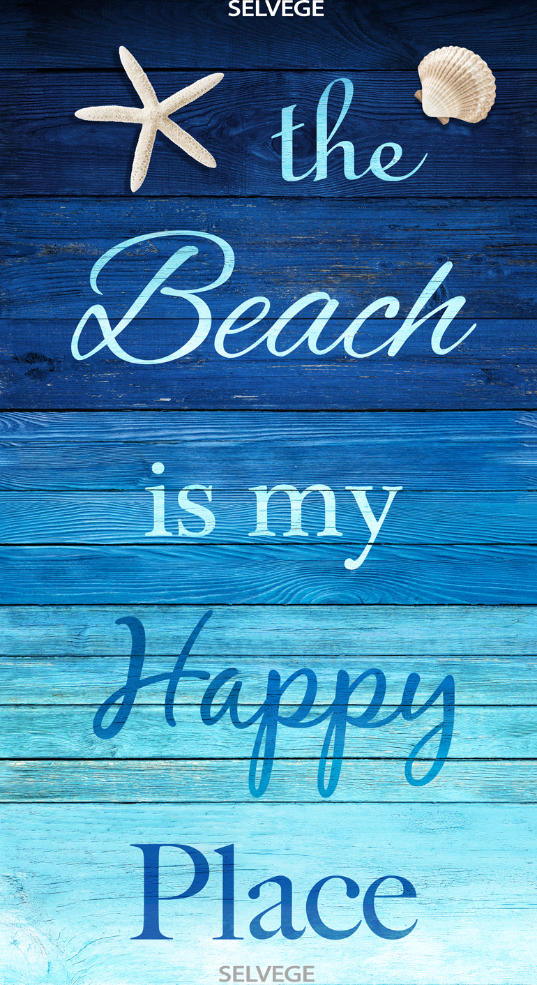 Beach Is My Happy Place Panel Turquoise