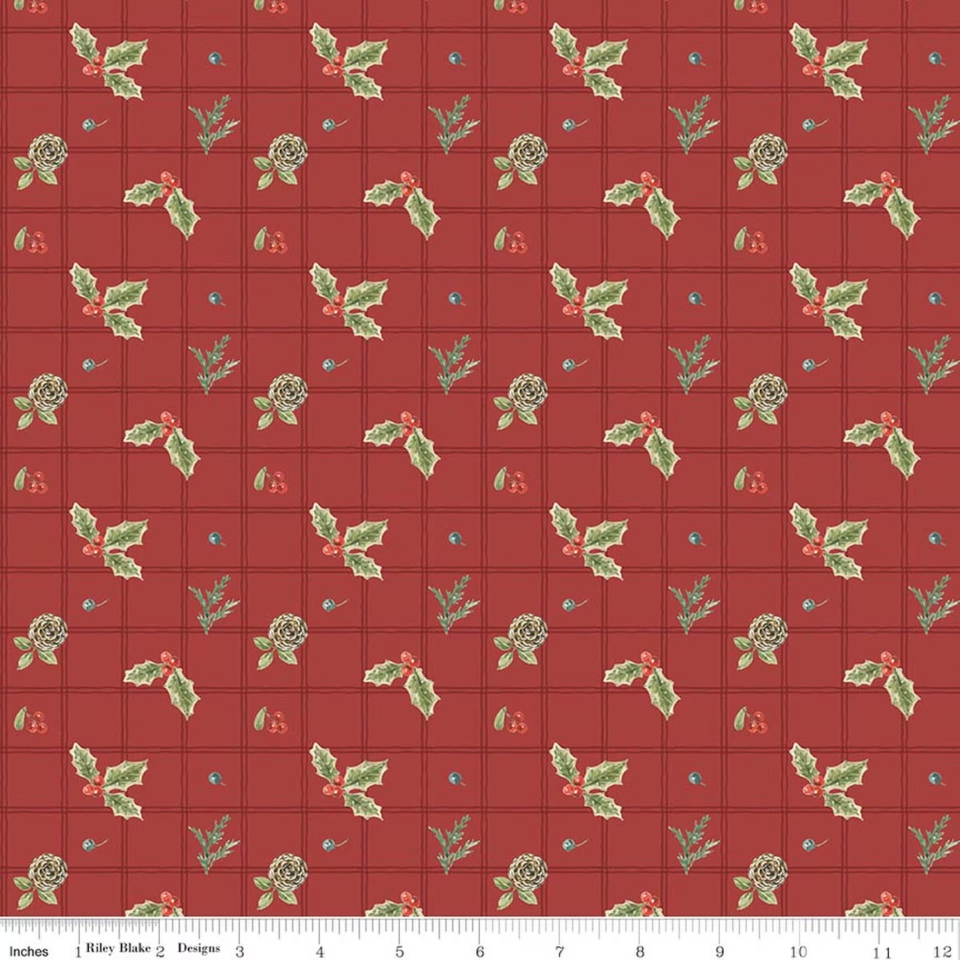 Holiday Spirit Holly Red By Riley Blake
