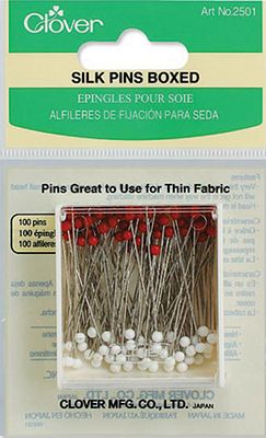 Clover Glass Head Slik Pins Boxed 100 Count
