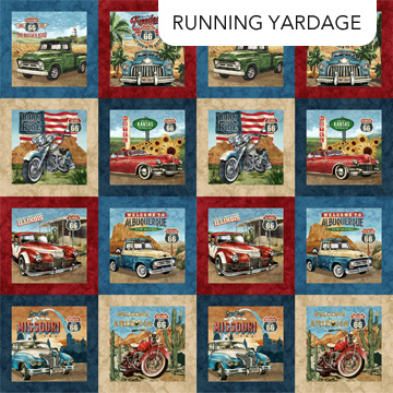 Historic Route 66 Navy Multi by Northcott