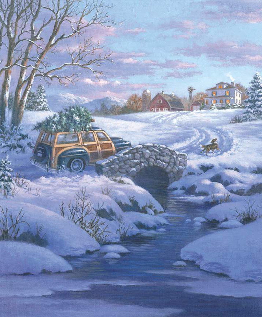 A Classic Christmas Panel Woody Wagon