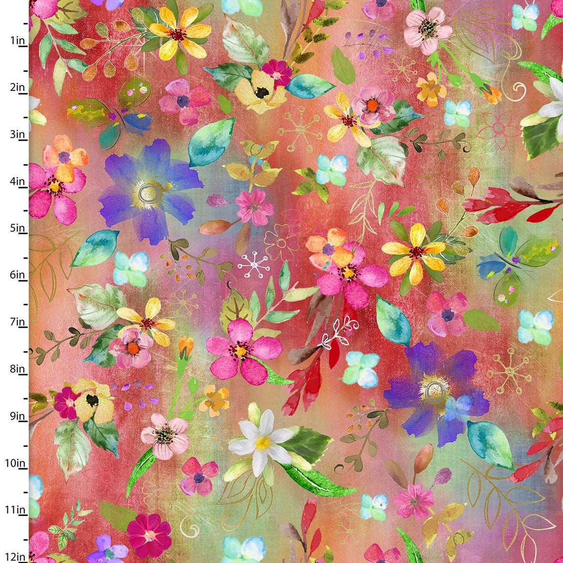 Party Animals Digital Print    Allover Floral